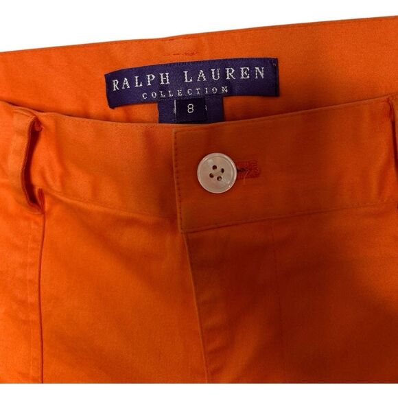 Ralph Lauren Collection Purple Label Cotton Orange sateen cargo pants Size 8 - Picture 6 of 16